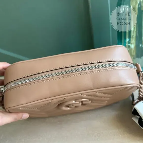 New Gucci Marmont Small Camera Bag Beige Monotone Crossbody Bag - Picture 10 of 10